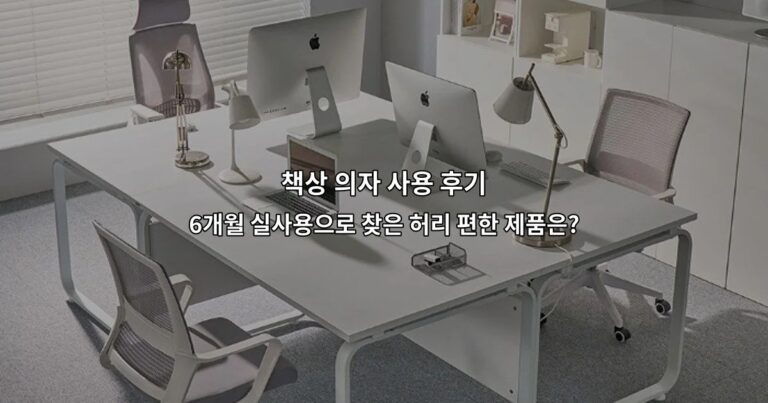 책상 의자 사용 후기 6개월 실사용으로 찾은 허리 편한 제품은?