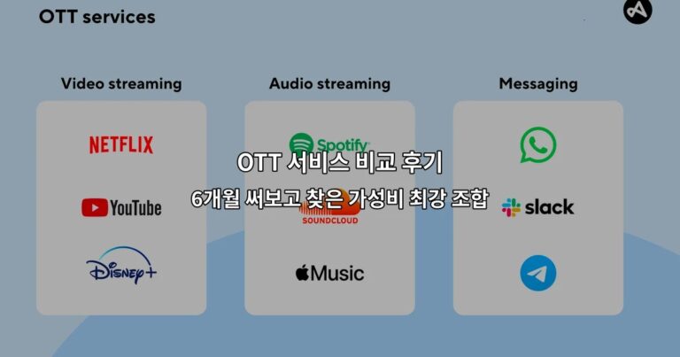 OTT 서비스 비교 후기 6개월 써보고 찾은 가성비 최강 조합