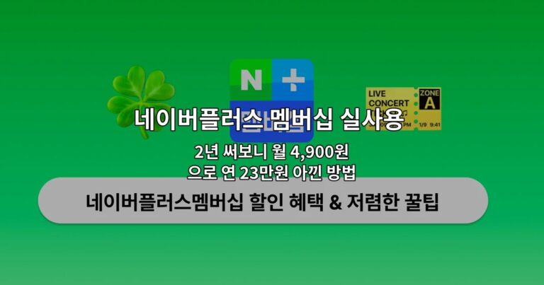 네이버플러스 멤버십 실사용 후기: 체감 혜택 정리 2년 써보니 월 4,900원으로 연 23만원 아낀 방법